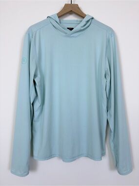 Backcountry Sun Hoodie Mens M Light Blue Performance Long Sleeve Shirt